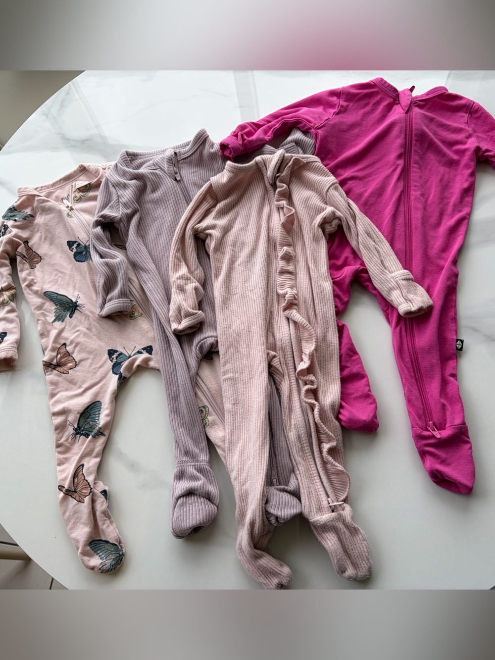 Kyte baby girl zipper sleepers- 0-3 months